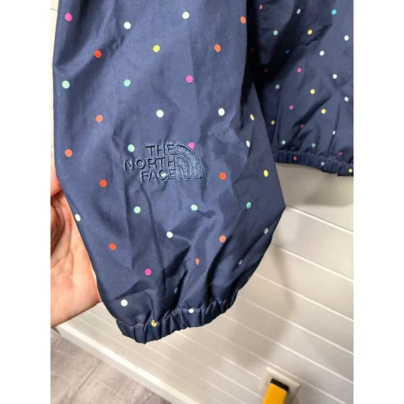 The North Face Woman's Size Medium Jacket Navy Polka Dot Lightweight Windbreaker - Picture 5 of 10